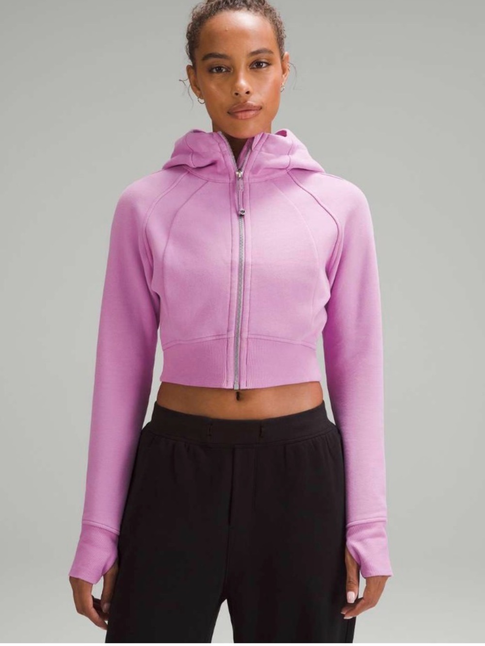 Lululemon Scuba Full-Zip Cropped Hoodie Dahlia Mauve